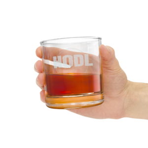 HODL Bitcoin Whiskey Glass — 10.5oz Laser Engraved