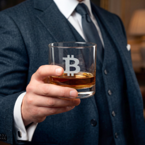 Bitcoin B Whiskey Glass — 10.5oz Laser-Engraved